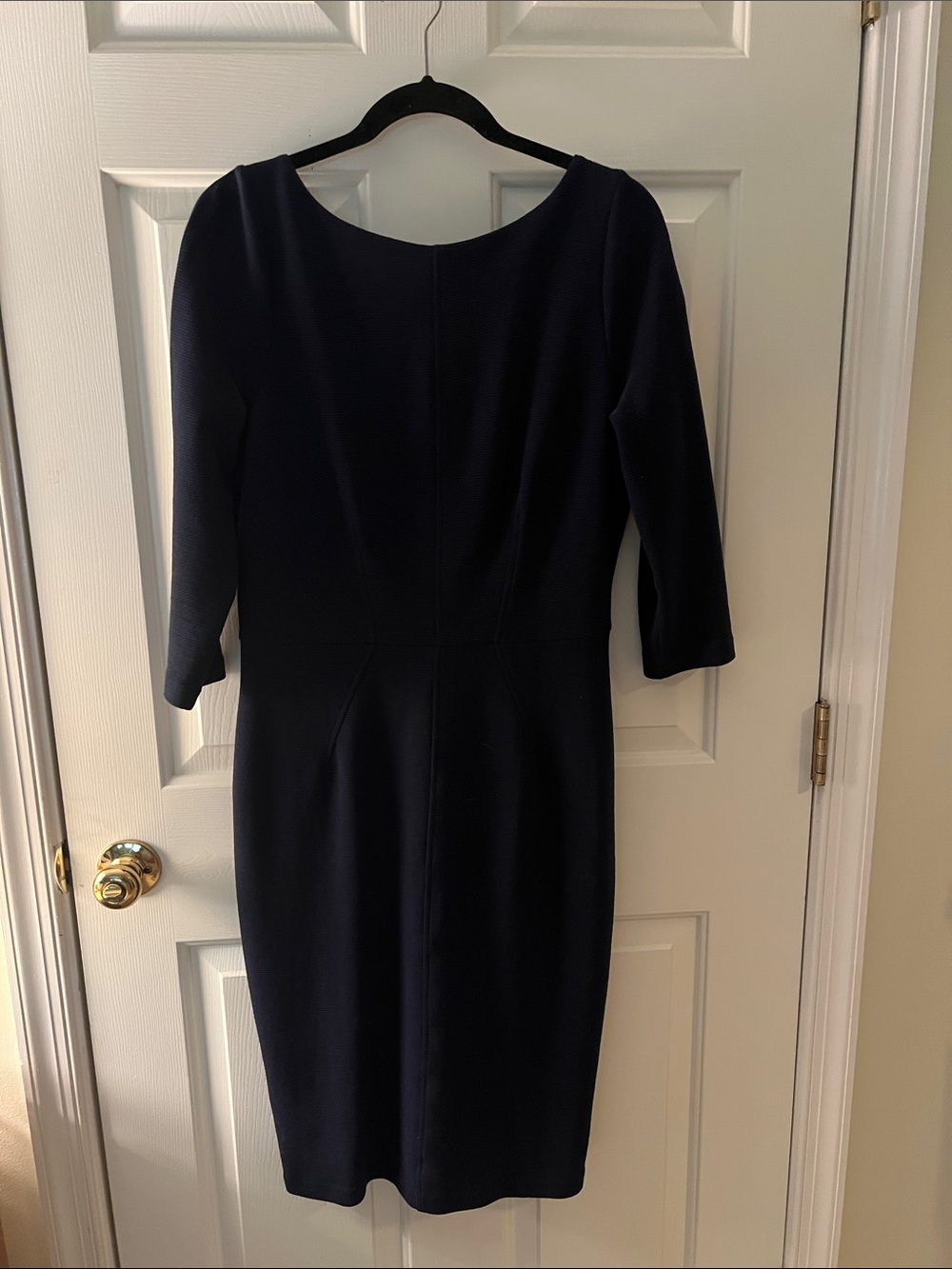 Boden Navy Three-Quarter Sleeve Sheath Dress